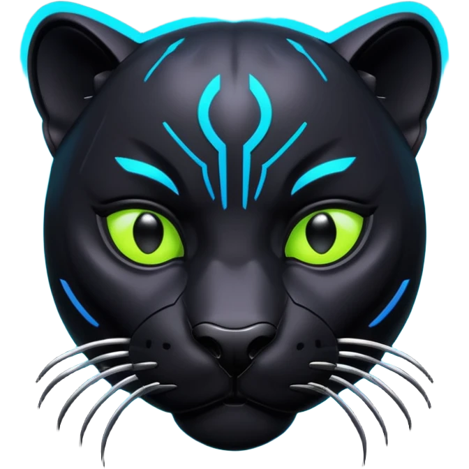 Futuristic neon black panther eye catching impact full  emoji