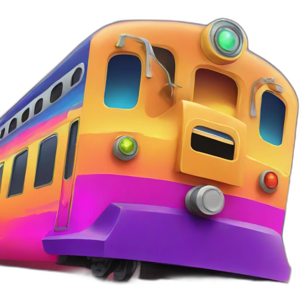 psychedelic colorful train emoji