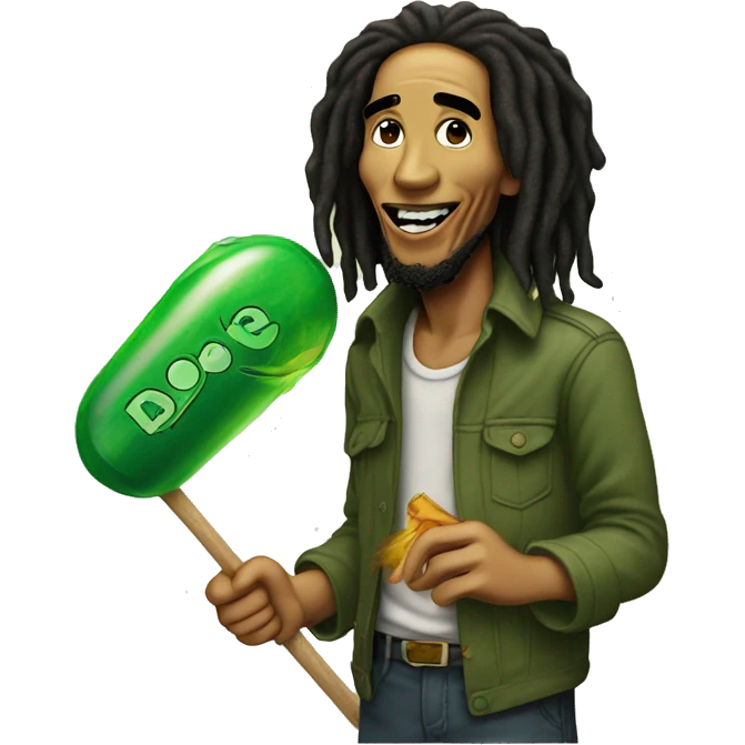 Bob marley with a doobie emoji