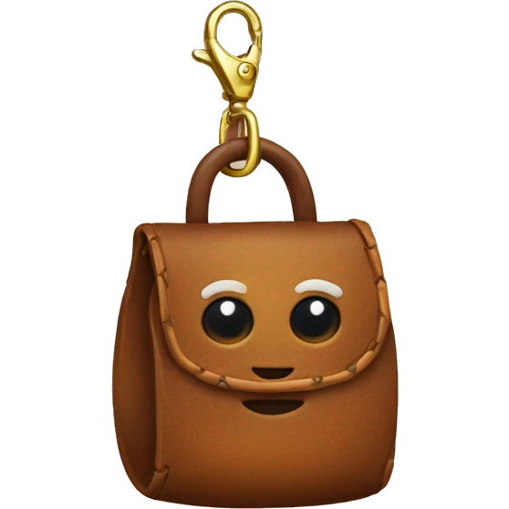 leather bag with brown beads keychain emoji