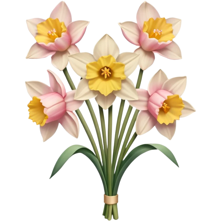 Pink and beige Daffodil bouquet  emoji