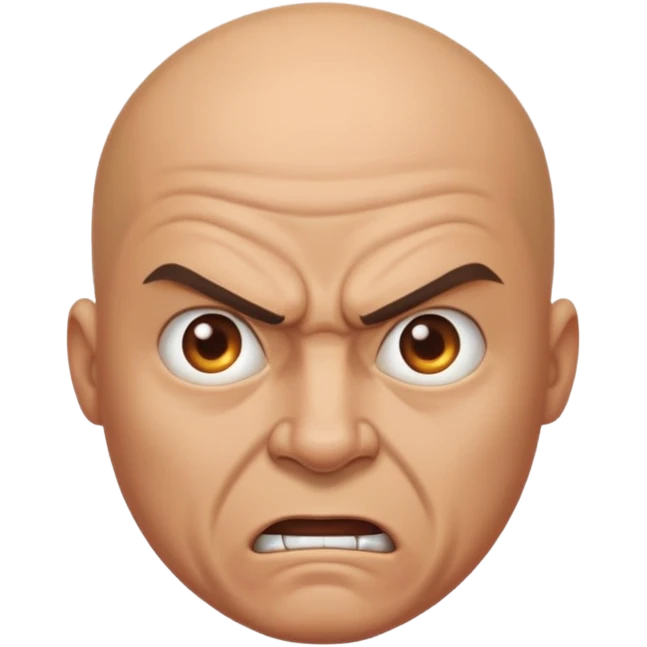 a portrait of angry bald man  emoji