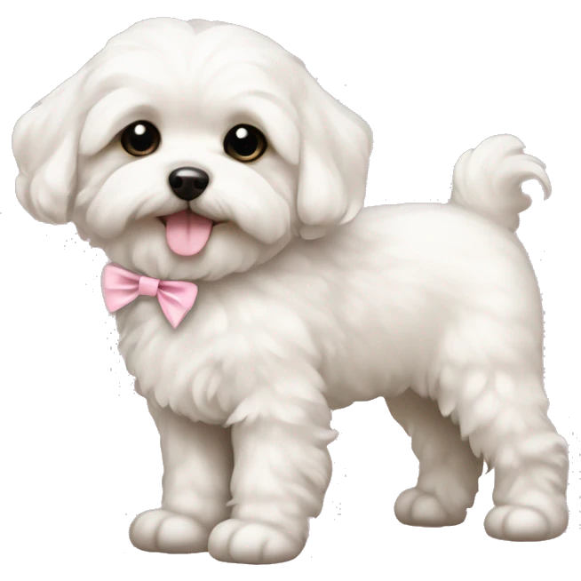 schichon puppy with pale pink bow emoji