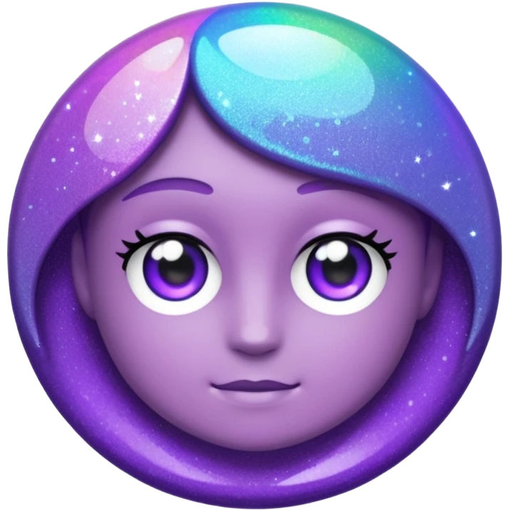 Glitter Purple and Cian Mark Check Verify emoji