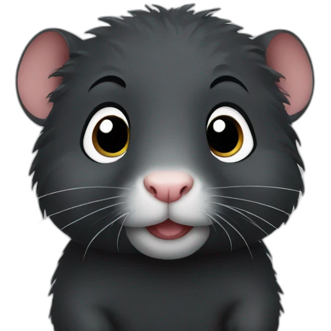 black gerbil  emoji