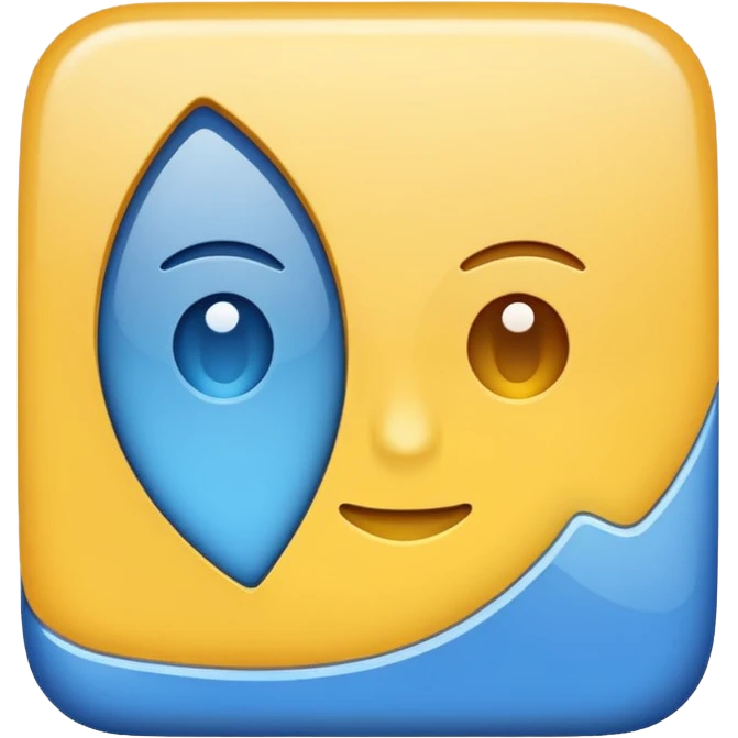 A emoji of a square ⬜ but half blue 🟦 and half yellow 🟨 emoji