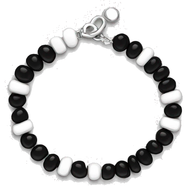 black and white bracelet shiny emoji