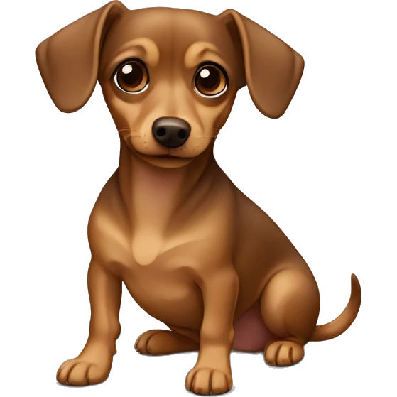 Brown and tan Chiweenie  emoji