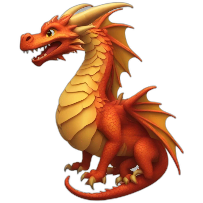 dragon sur une plume emoji
