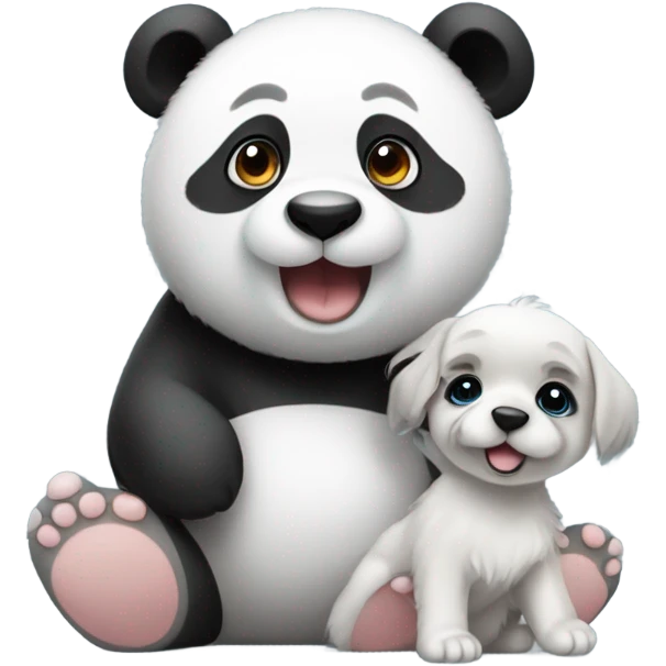 Panda with a puppy emoji