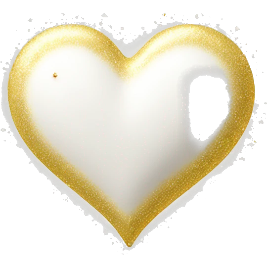 white heart with gold sparkles emoji