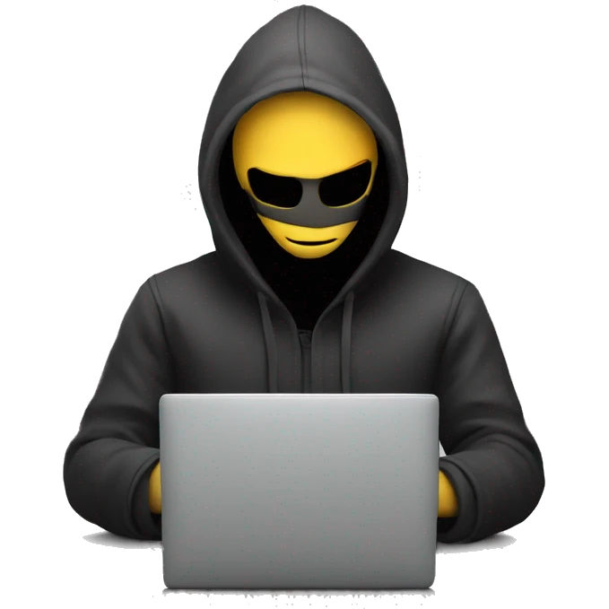 Hacker hacking a laptop emoji