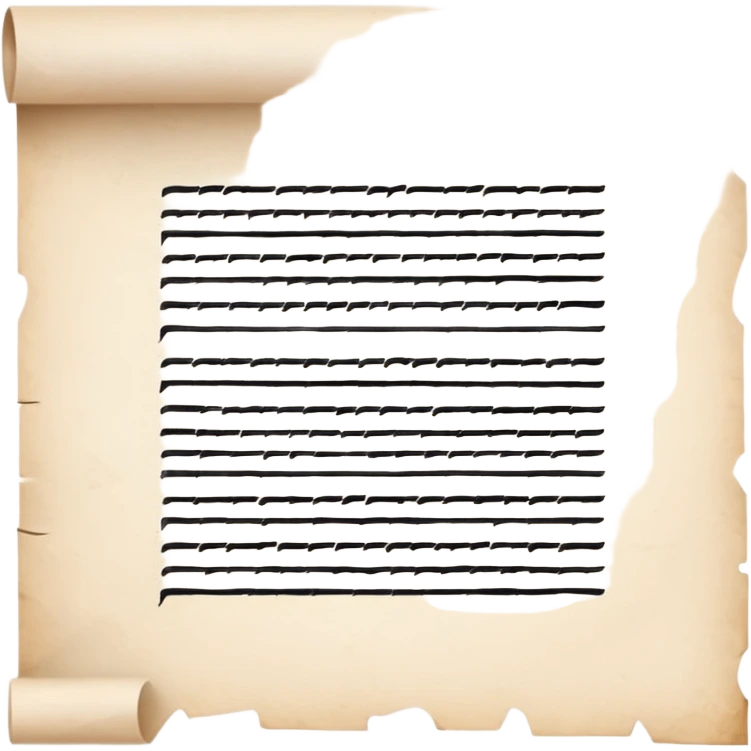 Calligraphy Paper – White parchment with black strokes. emoji