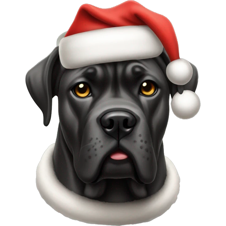 Cane corso dog wearing a Santa outfit  emoji