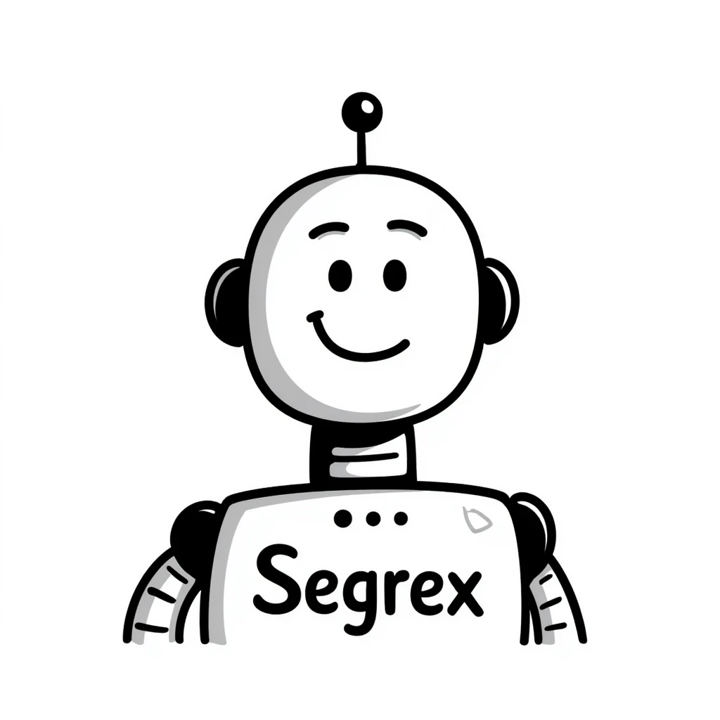 smiling robot head with an elbow sign and the word 'Segrex' emoji