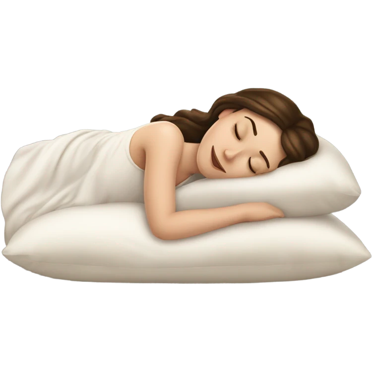 sleeping beauty brunette white girl with a silk pillow emoji