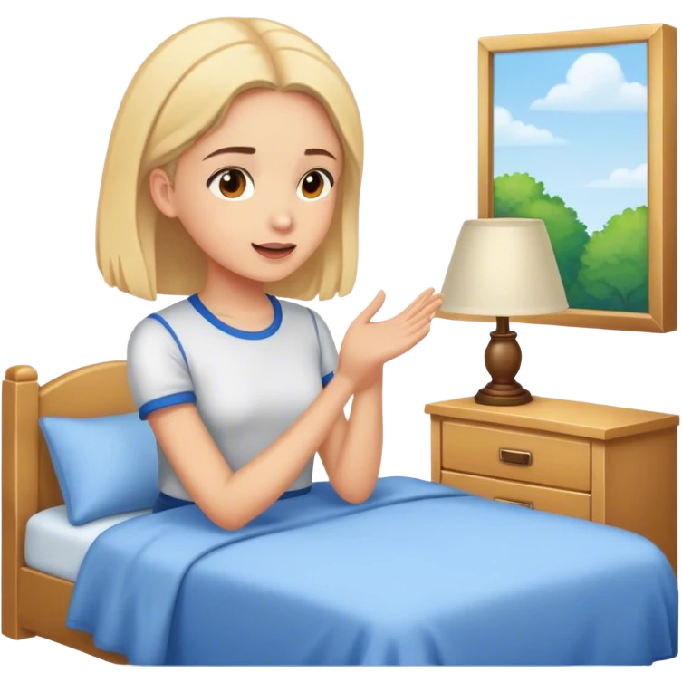 Girl talking in her roomm emoji