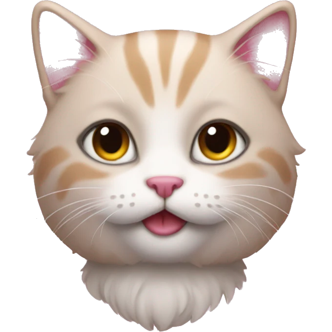 kitty with pink fur emoji