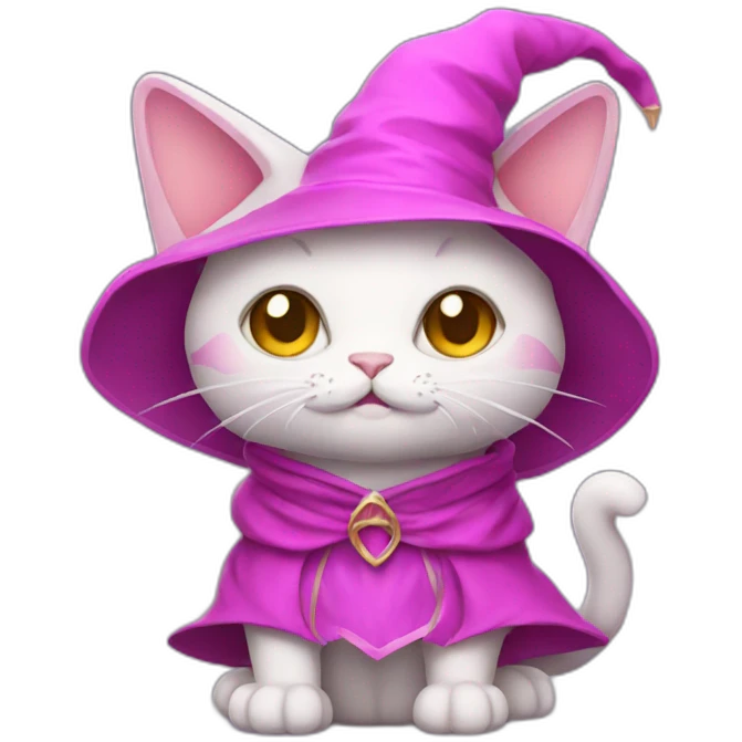 Pink wizard cat emoji