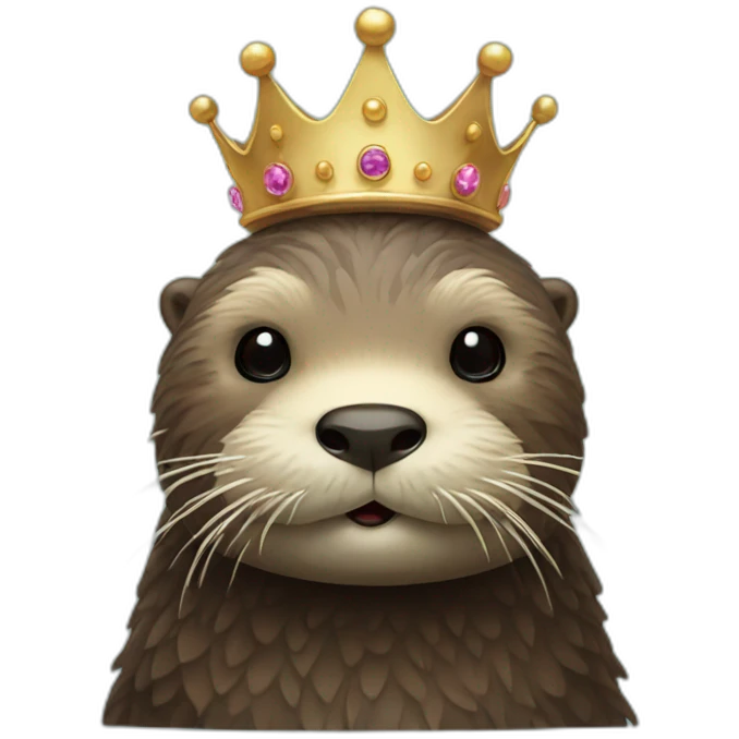 Sea otter with crown emoji