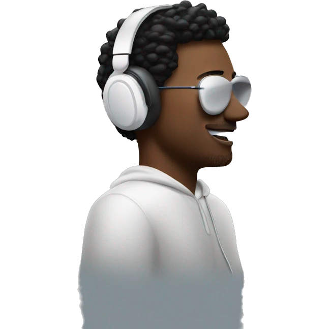 An human listen to music with airpods pro 2 emoji