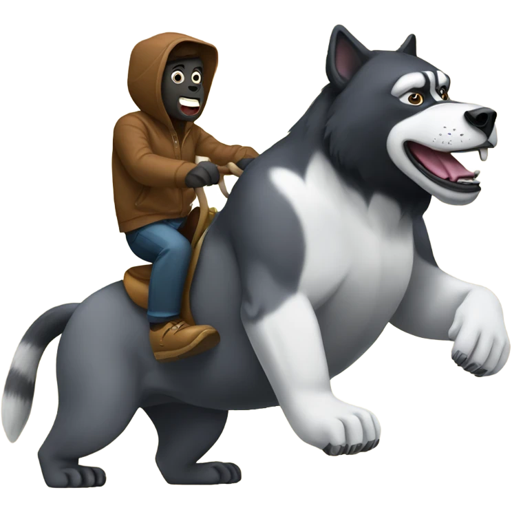 husky riding a gorilla  emoji