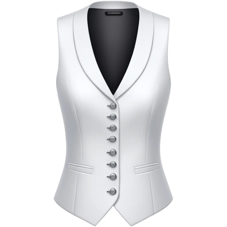 women's white formal vest with exactly 3 buttons, female tailored design emoji