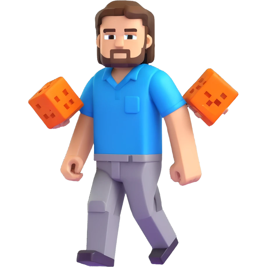 Minecraft character of Jack Black wearing a blue shirt emoji