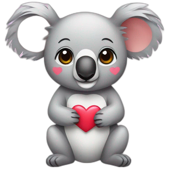 koala with hearts emoji