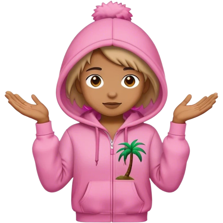 Pink palm puff hoodie  emoji