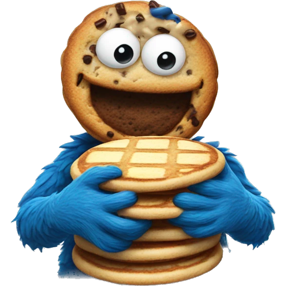 Cookie Monster with pancakes  emoji