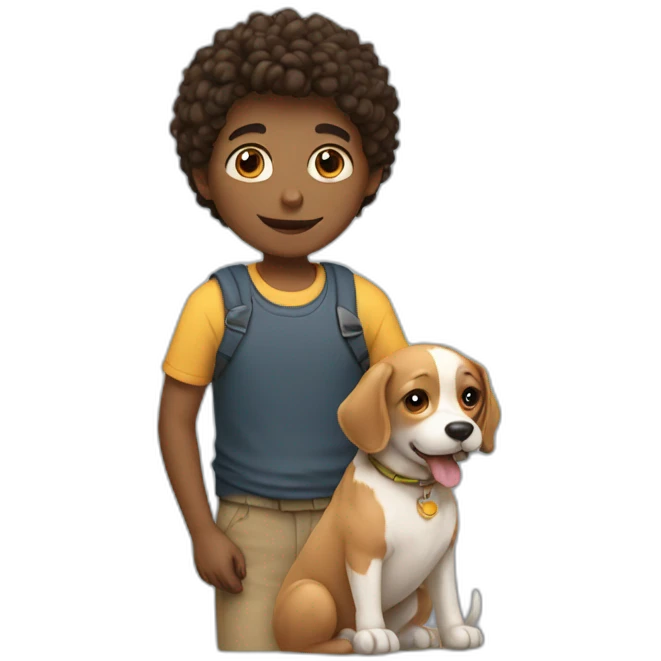 Boy with dog emoji
