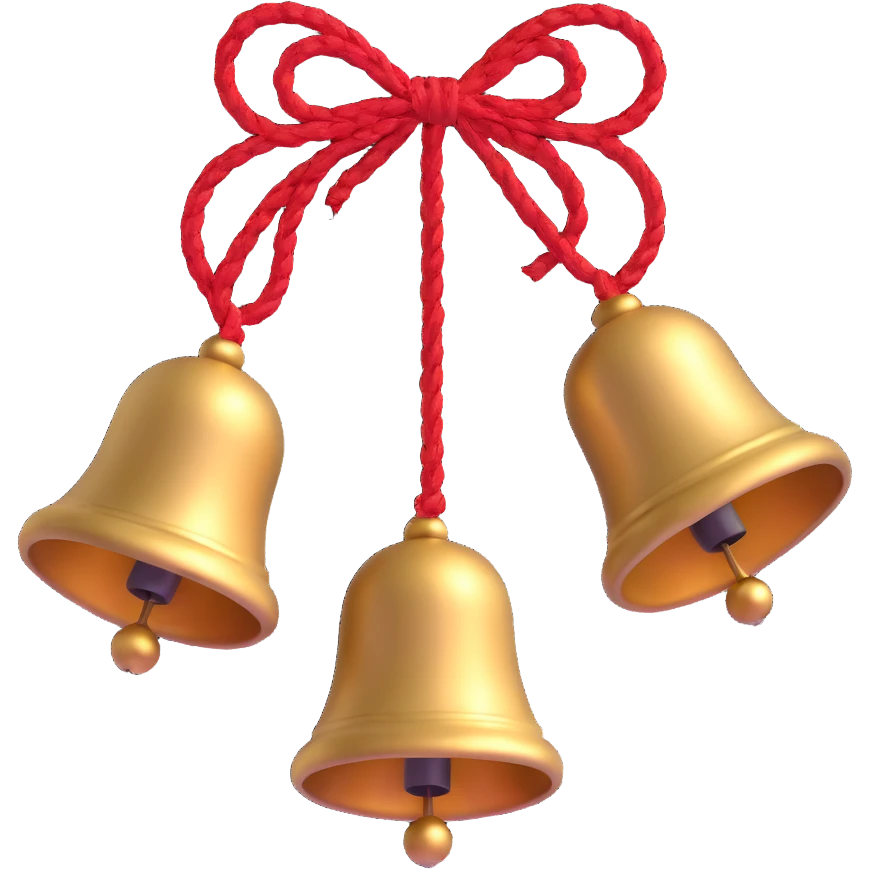 metallic ghungroo bells tied with red thread, used in Indian dance emoji