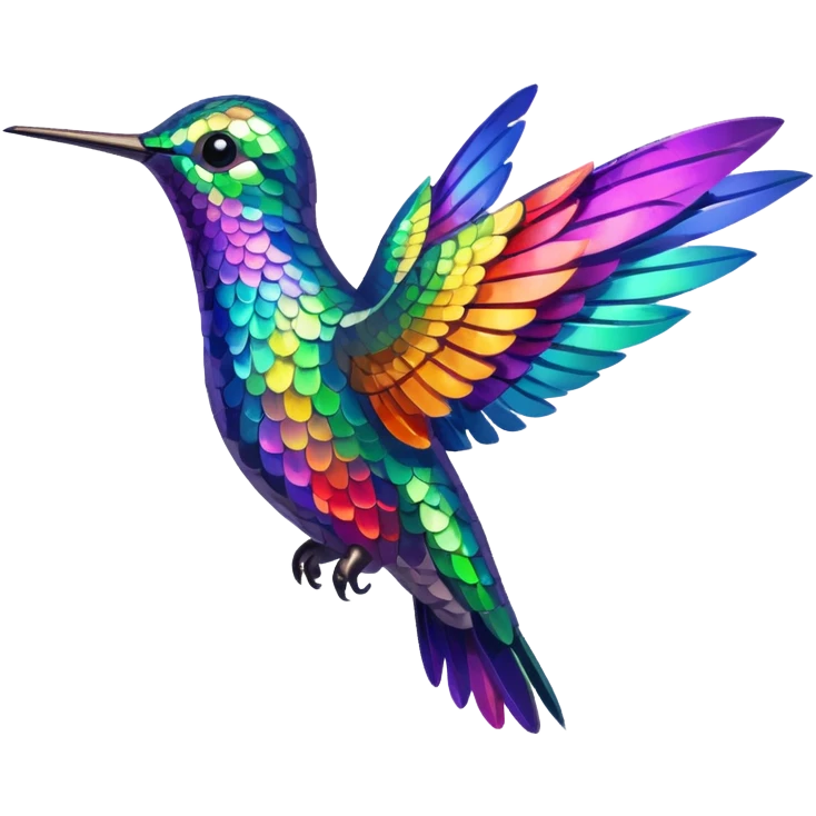 Rainbow hummingbird facing right emoji
