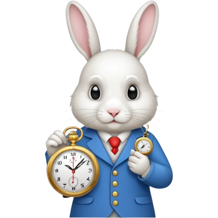 A rabbit checking time emoji