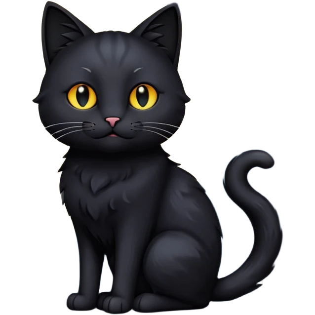Dark cat with the moon emoji