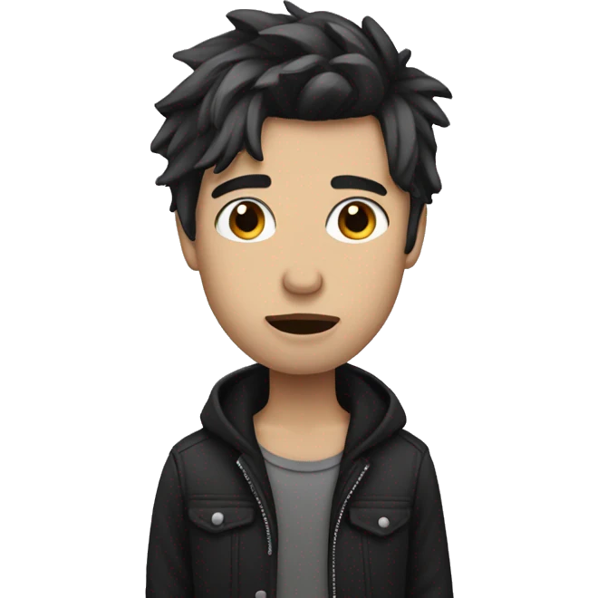 man with emo hair and cleft lip  emoji
