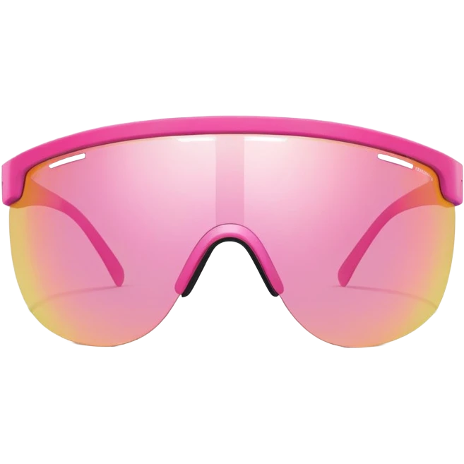 sporty pink shield visor sunglasses with minimalist frame, athletic design, oversized one-piece lens emoji