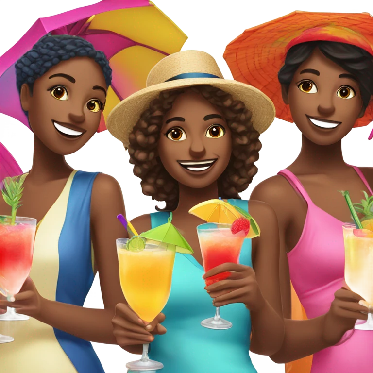 5 girls having a non alcoholic cocktail  emoji