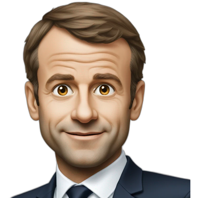 Emanuel macron avec un micro emoji