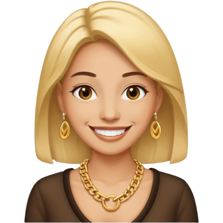 woman wearing a gold chain necklace emoji