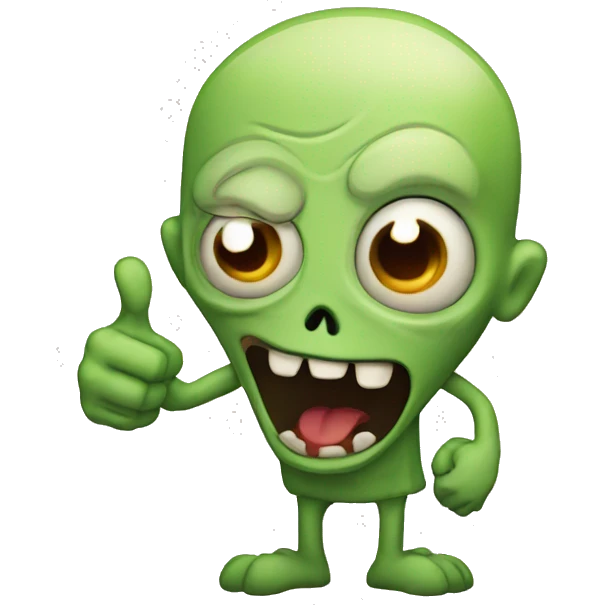Cute zombie thumbs up emoji