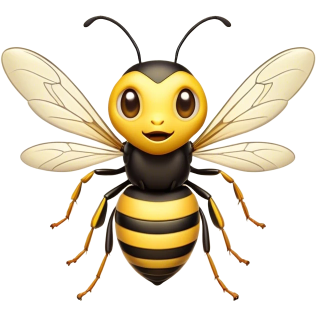 Cinematic Cheeky Wasp Portrait Emoji, Head tilted dramatically with an exaggeratedly shocked expression, featuring a slender, sharply striped body with wide, comically expressive eyes full of playful disbelief and animated, fluttering wings, Simplified yet hilariously expressive features, highly detailed, glowing with a slightly sassy glow, high shine, dramatic yet playful, stylized with an air of cheeky insect mischief, soft glowing outline, capturing the essence of a meme-worthy wasp that looks ready to buzz its way into viral fame! emoji