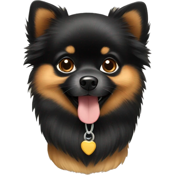 Black and tan Pomeranian  emoji