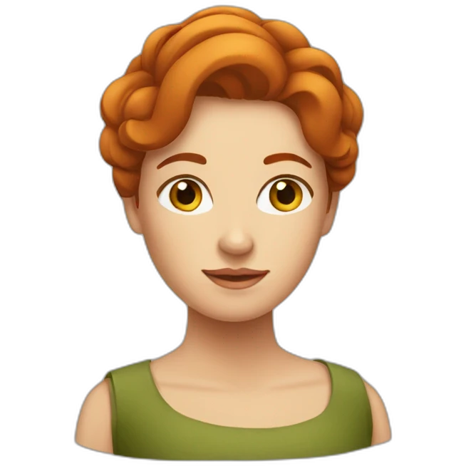 Femme rousse au carre emoji