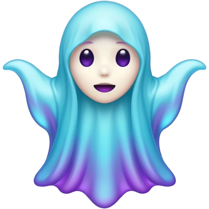 glitter cian and purple ghost emoji