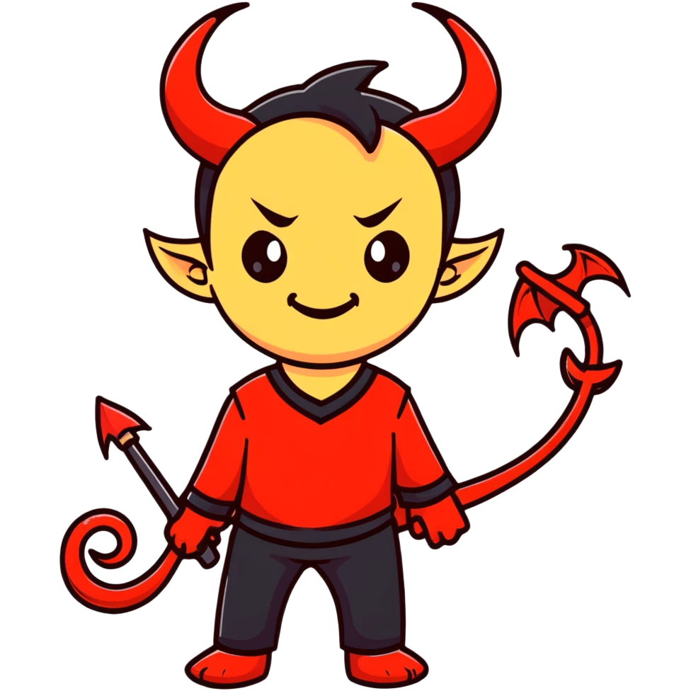 Mischievous anime devil boy emoji