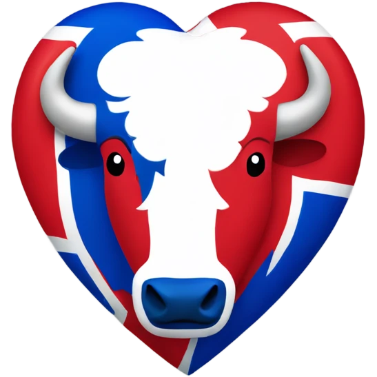 Red white and blue Buffalo Bills heart emoji