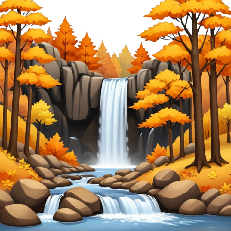 autumn with brown trees waterfall emoji