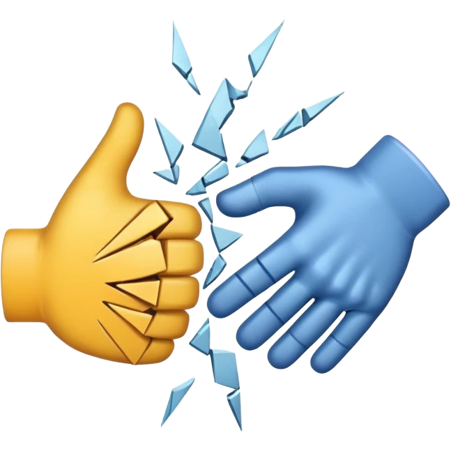 emoji of Handshake with a Slash (broken handshake) emoji